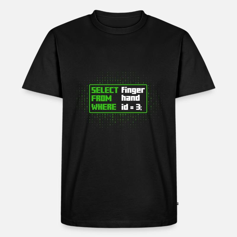 SELECT finger FROM hand Software-Entwickler - Männer Premium Bio T-Shirt - Schwarz