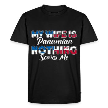 Panamanian Flag Panamanian Roots gift - Men's Premium Organic T-Shirt - black - Front - Nico (187cm)