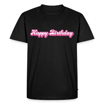 Joyeux anniversaire Félicitations - T-shirt Premium bio Homme - noir - Devant - Nico (187cm)