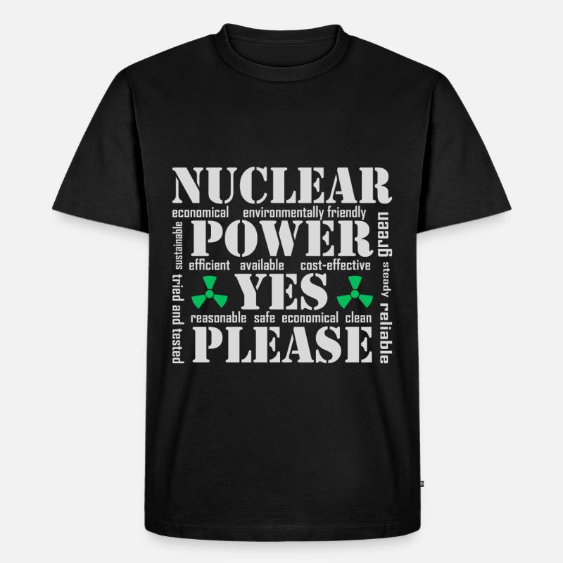 Atomkraft, Ja bitte, Kernenergie - Männer Premium Bio T-Shirt - Schwarz