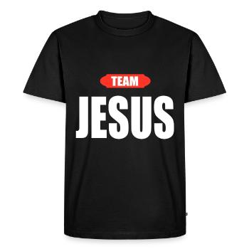 Équipe Jésus Christ Dieu Chrétien - T-shirt Premium bio Homme - noir - Devant - Nico (187cm)