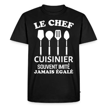 Chef cuisinier 1 - T-shirt Premium bio Homme - noir - Devant - Nico (187cm)