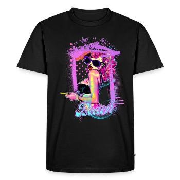 Pin up retro beach style - Men's Premium Organic T-Shirt - black - Front - Nico (187cm)