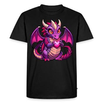 Colorful Dragon - Men's Premium Organic T-Shirt - black - Front - Nico (187cm)