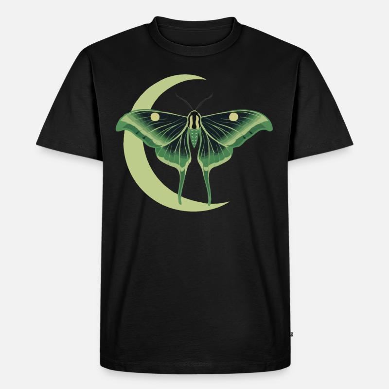 Lunar Moth Actias Luna - Männer Premium Bio T-Shirt - Schwarz