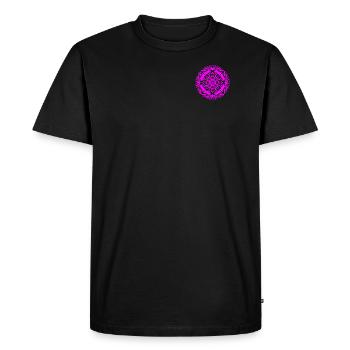 Mandala Design No. 5 PiuzBan pink - Men's Premium Organic T-Shirt - black - Front - Nico (187cm)