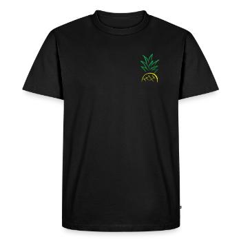 Pineapple Sketch – Fresh Fruit Graphic - Men's Premium Organic T-Shirt - black - Front - Nico (187cm)