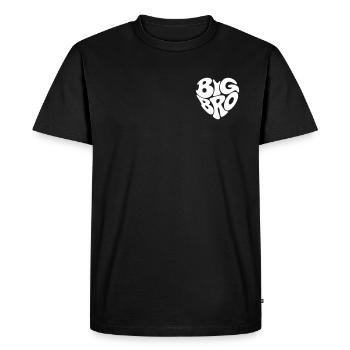 Grand Frère - T-shirt Premium bio Homme - noir - Devant - Nico (187cm)