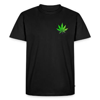 Cannabis weed Feuille de cannabis lapidé stoner stoner - T-shirt Premium bio Homme - noir - Devant - Nico (187cm)