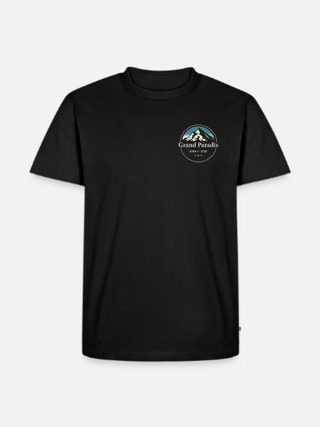 Wandern am Gran Paradiso Mountain - Männer Premium Bio T-Shirt - Schwarz