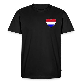 Cœur du drapeau de la Hollande - T-shirt Premium bio Homme - noir - Devant - Nico (187cm)