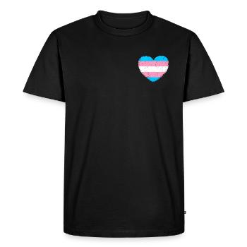 Trans* Heart | In vintage style - Men's Premium Organic T-Shirt - black - Front - Nico (187cm)