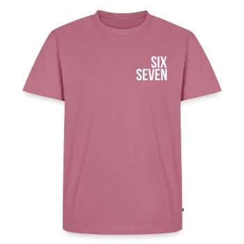 67 "six seven" text - Männer Premium Bio T-Shirt - Mauve - Vorne - Nico (187cm)