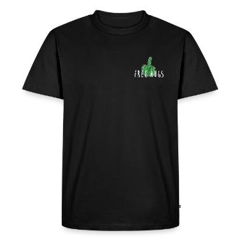 Free Hugs - Cactus, Middle Finger - Men's Premium Organic T-Shirt - black - Front - Nico (187cm)