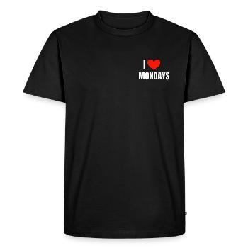 I ❤️ Lundis - T-shirt Premium bio Homme - noir - Devant - Nico (187cm)