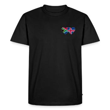 Afrique du Sud Islande Flag Heart - T-shirt Premium bio Homme - noir - Devant - Nico (187cm)