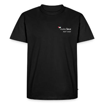 Make Love Not War - Palestine - Men's Premium Organic T-Shirt - black - Front - Nico (187cm)