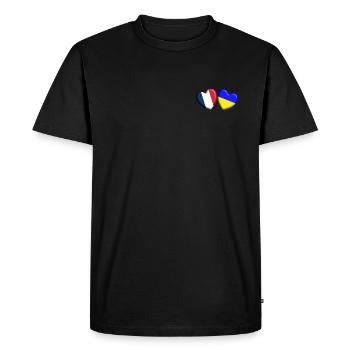 France Ukraine Solidarity united in heart - Men's Premium Organic T-Shirt - black - Front - Nico (187cm)