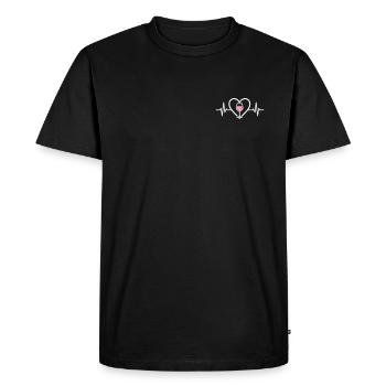 Cœur + Vin Rosé – Passion Rosé - T-shirt Premium bio Homme - noir - Devant - Nico (187cm)