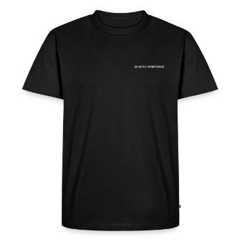 Citation d’ambition introvertie - T-shirt Premium bio Homme - noir - Devant - Nico (187cm)
