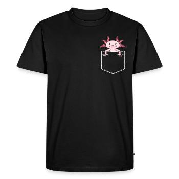 Axolotl in bag Kawaii tail lurch - Men's Premium Organic T-Shirt - black - Front - Nico (187cm)