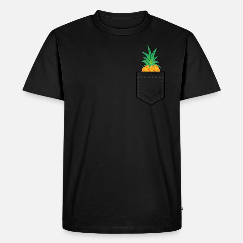 Brusttasche mit Ananaskopf - Männer Premium Bio T-Shirt - undefined
