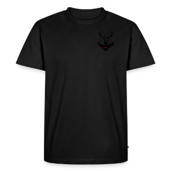 Stag heid and Buachaille Etive Mor - Men's Premium Organic T-Shirt - black - Front - Nico (187cm)