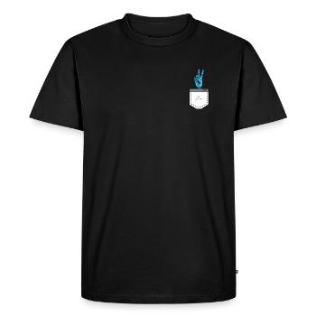 Peace Brusttasche - Männer Premium Bio T-Shirt - Schwarz - Vorne - Nico (187cm)