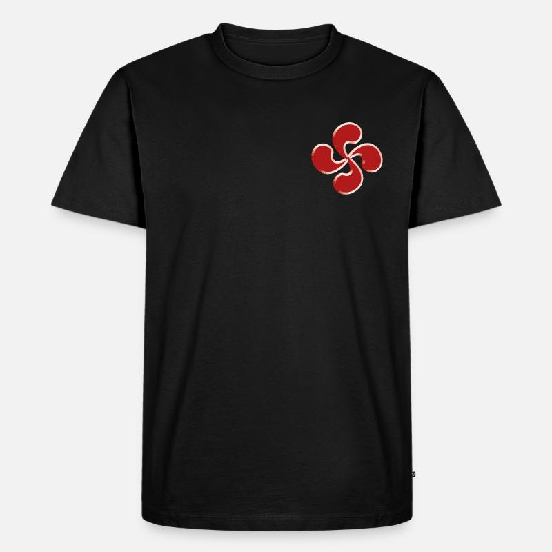 Croix basque 3d - T-shirt Premium bio Homme - noir