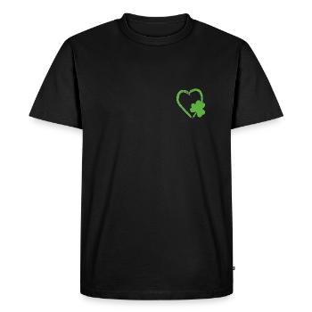 Heart Shamrock St. Patrick's Day Men Women St - Men's Premium Organic T-Shirt - black - Front - Nico (187cm)