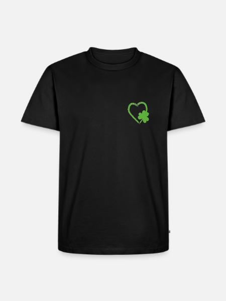 Coeur Trèfle Saint-Patrick Hommes Femmes St - T-shirt Premium bio Homme - noir