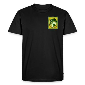 Monstera panaché - T-shirt Premium bio Homme - noir - Devant - Nico (187cm)