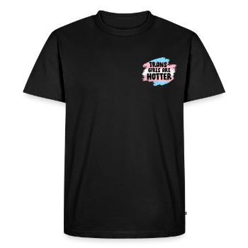 Trans Girls are hotter Transgender Sort - T-shirt Premium bio Homme - noir - Devant - Nico (187cm)