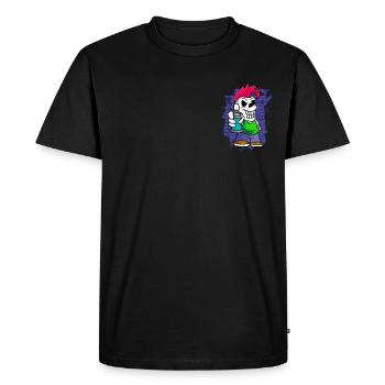 Pouilleur squelette avec graffiti de pulvérisation artiste - T-shirt Premium bio Homme - noir - Devant - Nico (187cm)