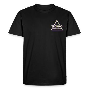 Techno Religion Electro Music EDM Hardstyle - Men's Premium Organic T-Shirt - black - Front - Nico (187cm)