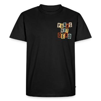 Rock Rock Punk Rock Proverbe Punk is not dead - T-shirt Premium bio Homme - noir - Devant - Nico (187cm)