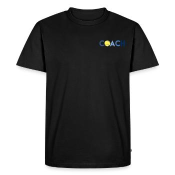 Tennis Coach Tennis Coach Lettering Tennis Ball - Men's Premium Organic T-Shirt - black - Front - Nico (187cm)