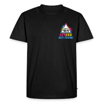LGBT Pride Sentence Error 404 Gender not found - T-shirt Premium bio Homme - noir - Devant - Nico (187cm)