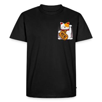 Japon Waving Cat Waving Cats Propriétaire de chat - T-shirt Premium bio Homme - noir - Devant - Nico (187cm)