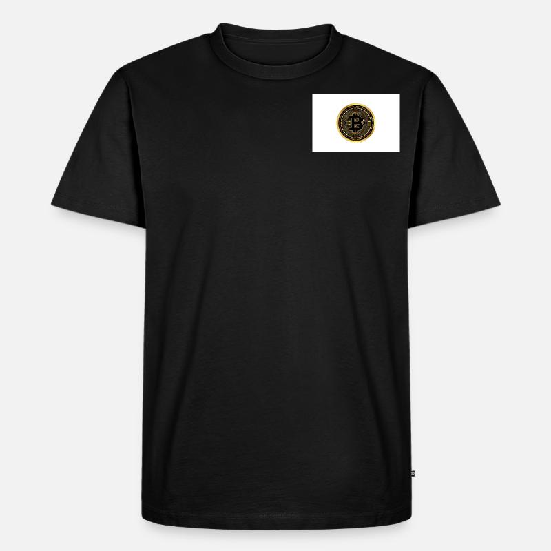 BitCoin Emblem - Männer Premium Bio T-Shirt - Schwarz