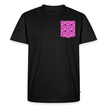 Pocket Unicorn Pattern T-Shirt Unicorn Pocket - T-shirt Premium bio Homme - noir - Devant - Nico (187cm)
