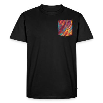 Idée cadeau de conception de T-shirt de poche imprimée colorée - T-shirt Premium bio Homme - noir - Devant - Nico (187cm)
