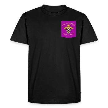 T-shirt à poche imprimé coloré Calavera Design - T-shirt Premium bio Homme - noir - Devant - Nico (187cm)