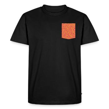 drôle de t-shirt coloré motif de poche design - T-shirt Premium bio Homme - noir - Devant - Nico (187cm)