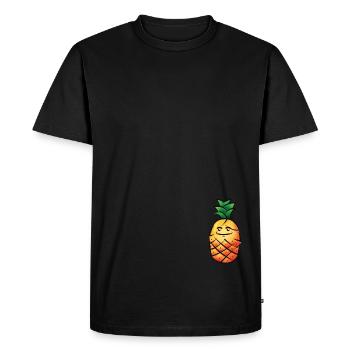 Ananas heureux - T-shirt Premium bio Homme - noir - Devant - Nico (187cm)