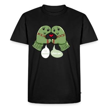 Gant Amour Cadeau de Noël Cadeaux de Noël d’hiver - T-shirt Premium bio Homme - noir - Devant - Nico (187cm)