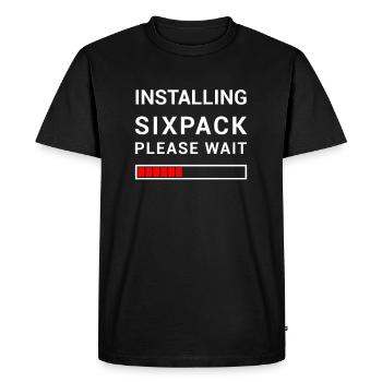 Intalling Sixpack Please Wait I Sixpack Fitness - T-shirt Premium bio Homme - noir - Devant - Nico (187cm)