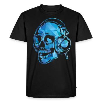 Crâne coloré DJ Casque Musique Rave Cadeau - T-shirt Premium bio Homme - noir - Devant - Nico (187cm)