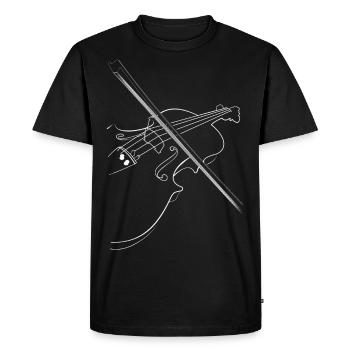 Violin Graphic T-Shirt - Men's Premium Organic T-Shirt - black - Front - Nico (187cm)