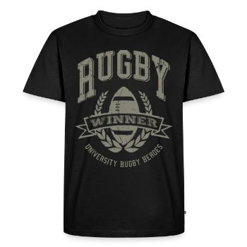 Rugby Gagnant - T-shirt Premium bio Homme - noir - Devant - Nico (187cm)